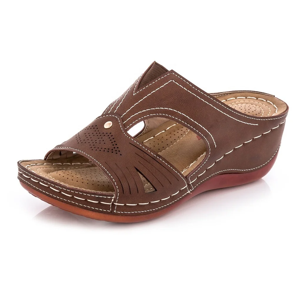 latest customized cheap OEM factory wedge women arch support comfort sandals