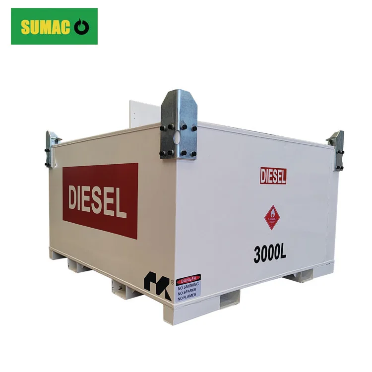 Sumac 1500 Liters Carbon Steel TransCube 1000L-15000L Mobile Portable Gasoline Diesel Oil Fuel Storage IBC Tank Sale For Guam