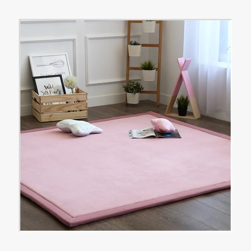 Japanese tatami coral velvet carpet living room bedroom window bed rugs baby play mat children room carpet 2cm thick customized