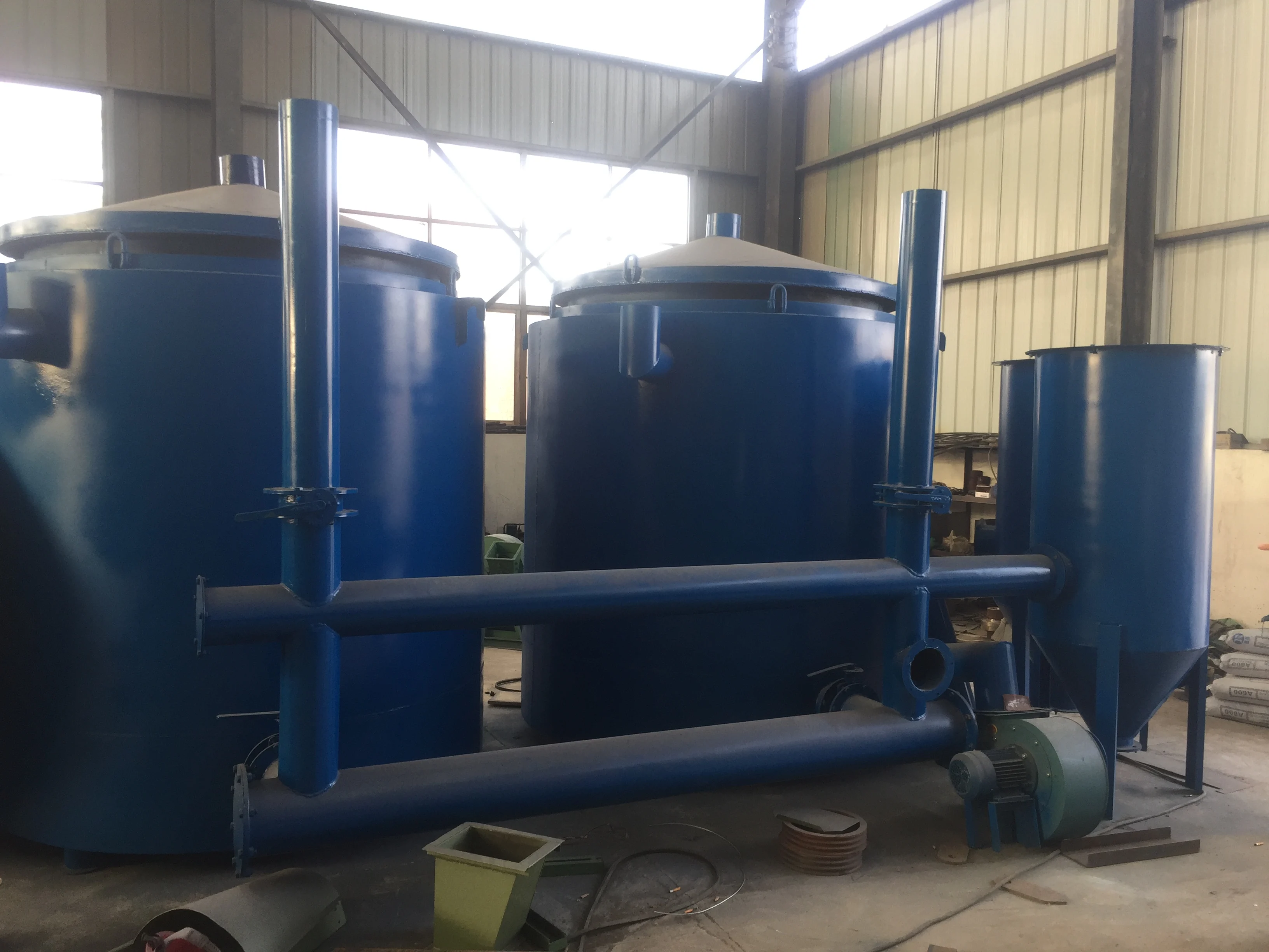 Печь для карбонизации потока воздуха с древесным углем