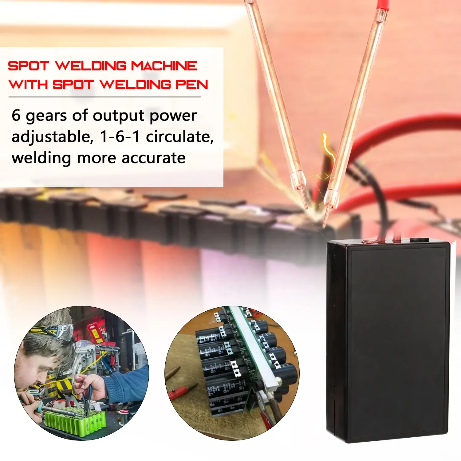 Hot sales 6 Gears Spot Welding Portable Adjustable Mini 0. 12mm For 18650 Battery Spot Welder Machine Tool Kit DIY Handheld