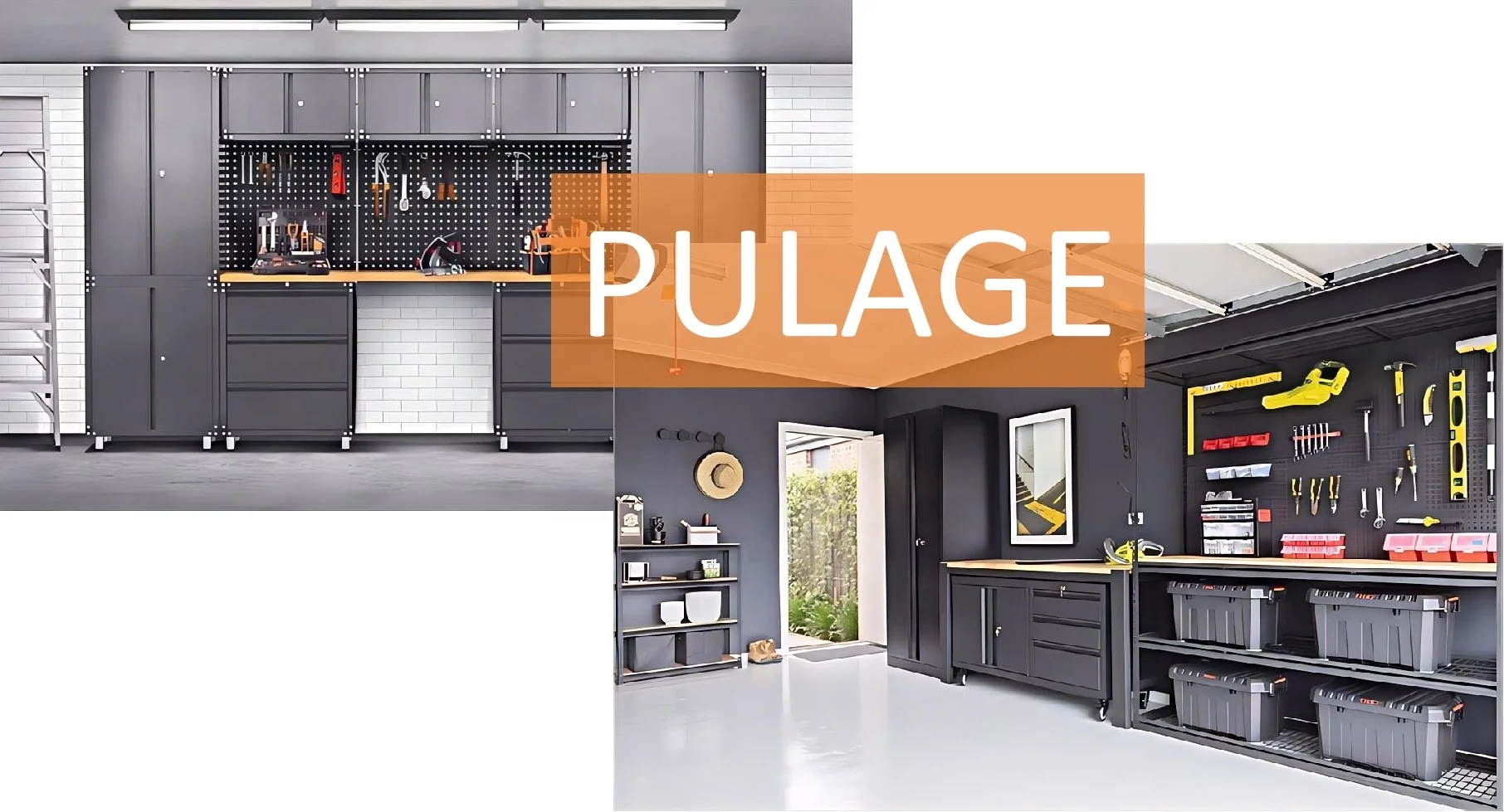 PULAGE OEM ODM wholesale Garage Storage Modular Workbendh Tool Cabinets Heavy Duty Workshop Furniture Metal Work Bench Wholesale