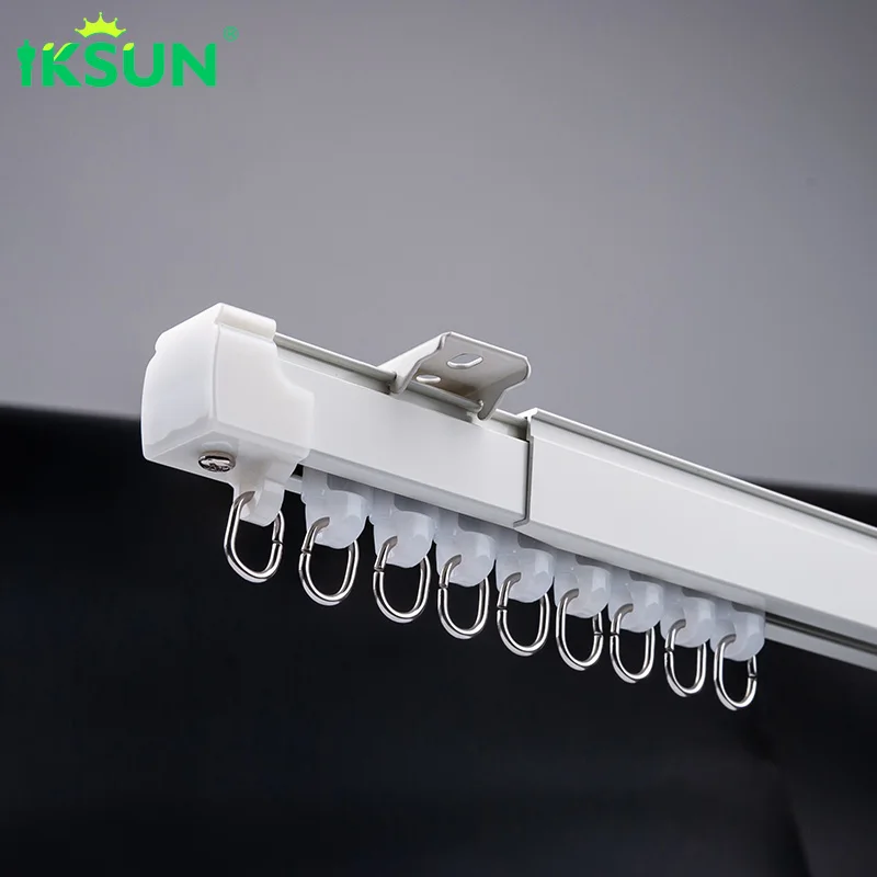 Iksun Factory Outlets New Design Wall Ceiling Mount Infinitely Telescopic Adjustable Aluminium Curtain Rail Track For Home Decor