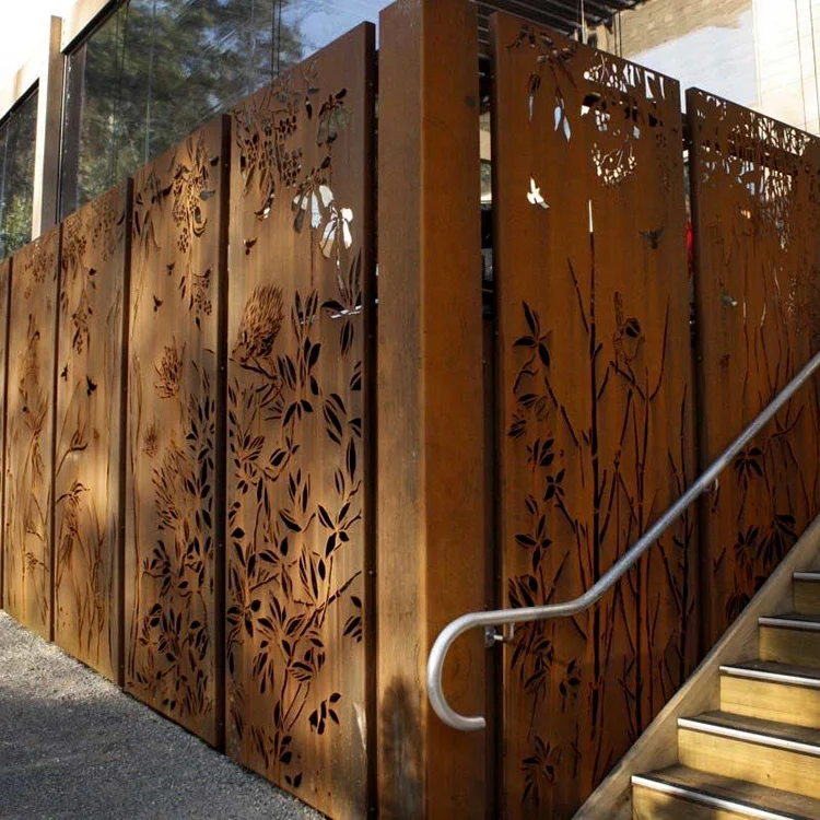Laser Cut Outdoor Garden Metal Fencing Corten  Fence