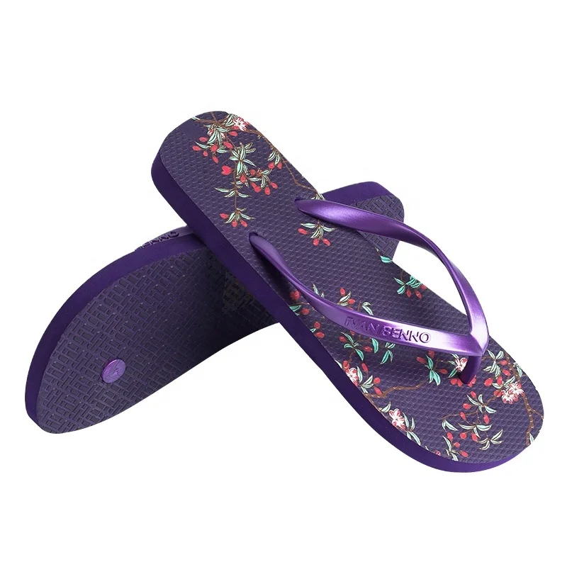 Fashion Summer Ladies Beach Sandals for Flip Flops PVC Winter Shoes for Women Natural Rubber Sole and Pvc Strap Customized Size