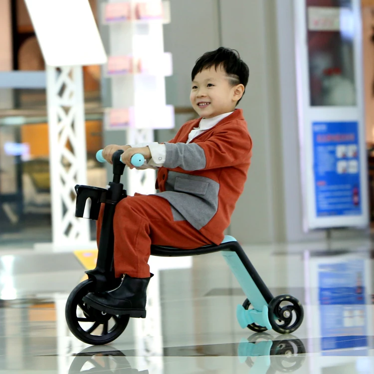 3 в 1 Детский многофункциональный трехколесный скутер самобалансирующийся гироборд с тормозами