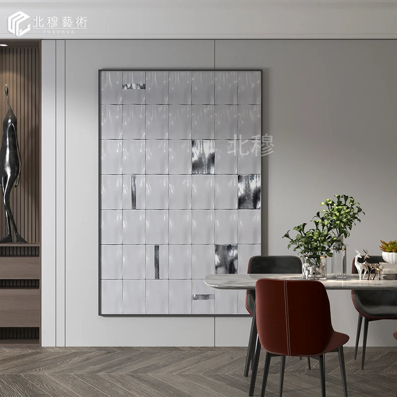Modern minimalist art cold tone living room decorative painting entrance hanging painting upscale clubhouse painting bedroom