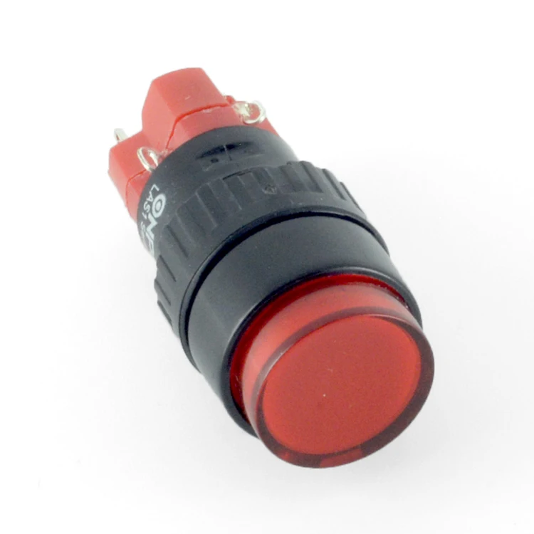 ONPOW 16 мм освещенная мгновенная Круглый кнопочный переключатель (LAS1Y-11/R/12V) (диам. 16 мм)(CE,CCC,ROHS,REECH)