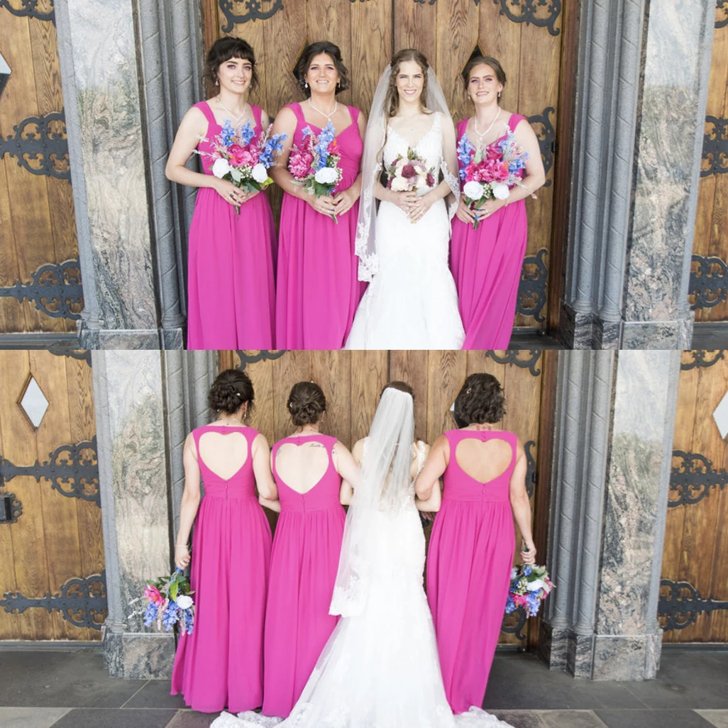 TEENYEE Special Design Heart-Shape Backless Gown Gala Long Dress Party Women Bridesmaid Dresses for wedding