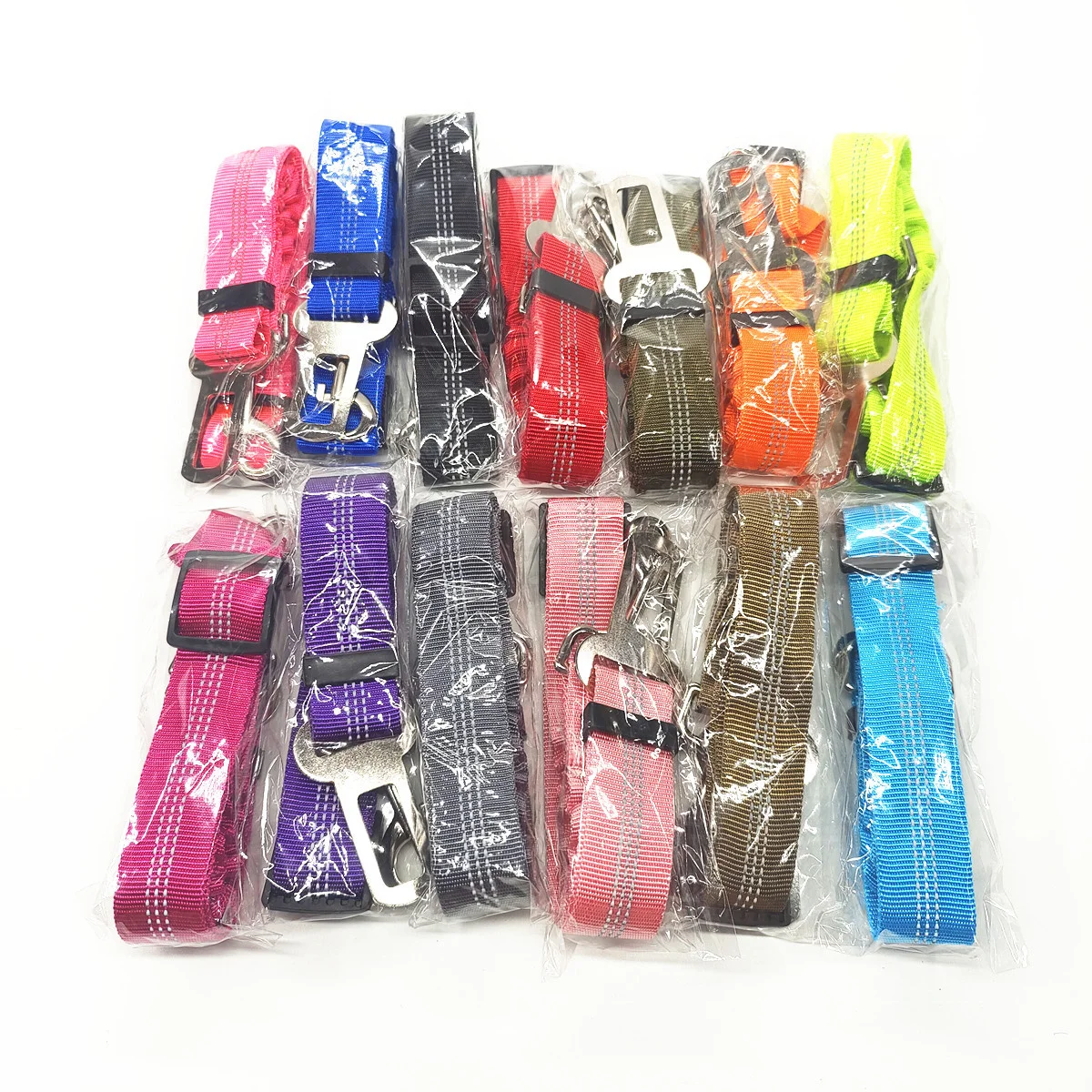 Dog Seat Belt with Elastic Bungee Buffer Adjustable Safety Dog Car Harness Dog Car Seat Belt