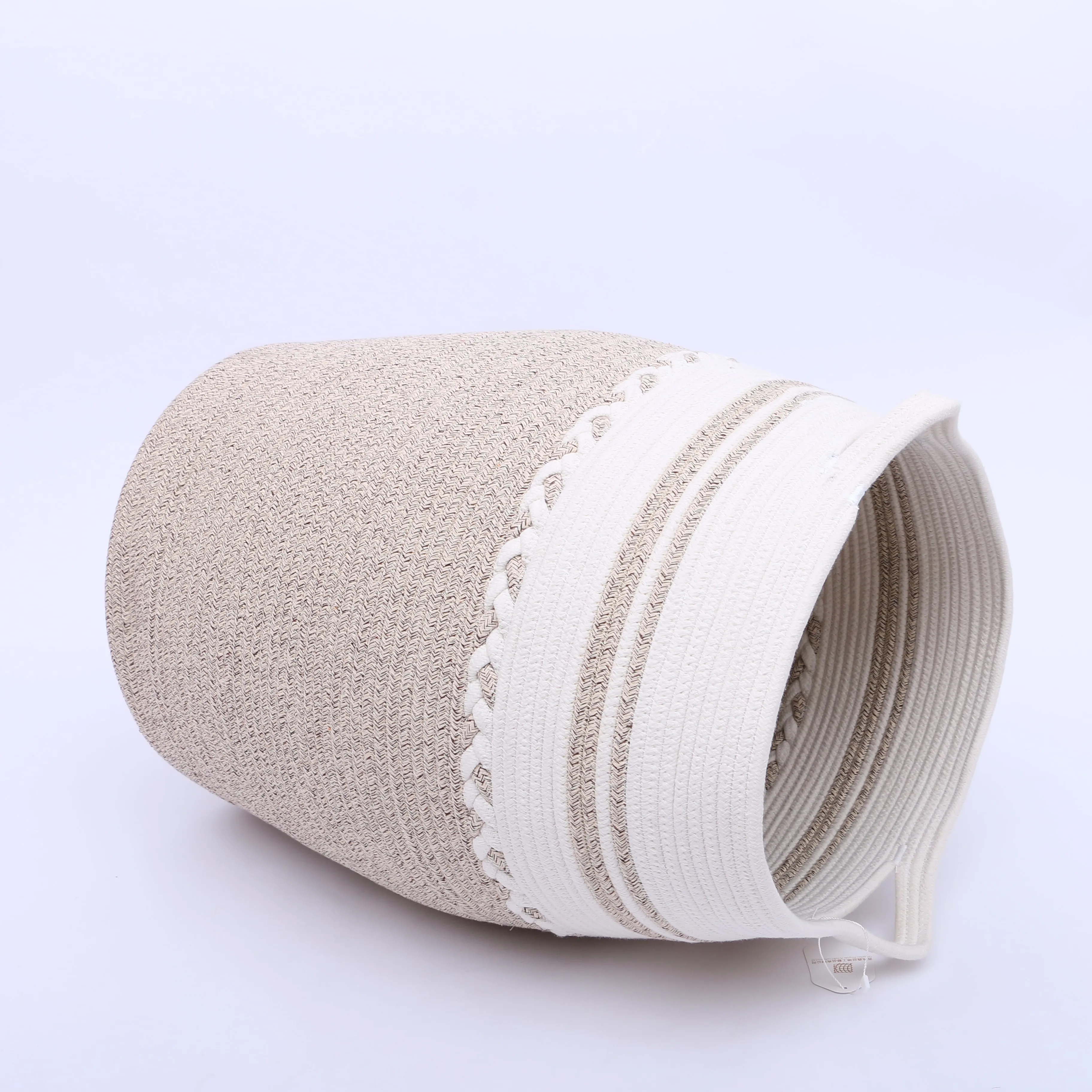 Can directly ship 100 high-quality gray miscellaneous large belly  cotton rope woven basket