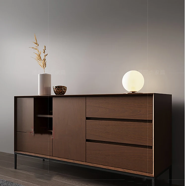 Living Room Furniture Modern Classic Furniture Restaurant Hotel Buffet Storage Cabinet Black Light Luxury Iron legs Sideboard