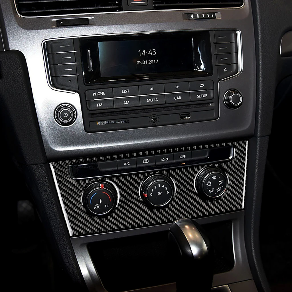 Автомобильная декоративная наклейка из углеродного волокна для кондиционера подходит для VW Golf 7 GTI GTE GTD MK7 в-году