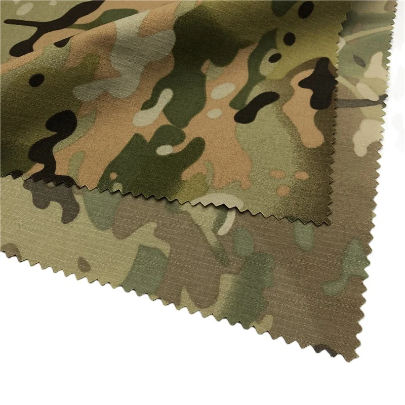 Taslon 95%N 5%SP printing water resistant warp elastic nylon ripstop fabric for jacket and coat