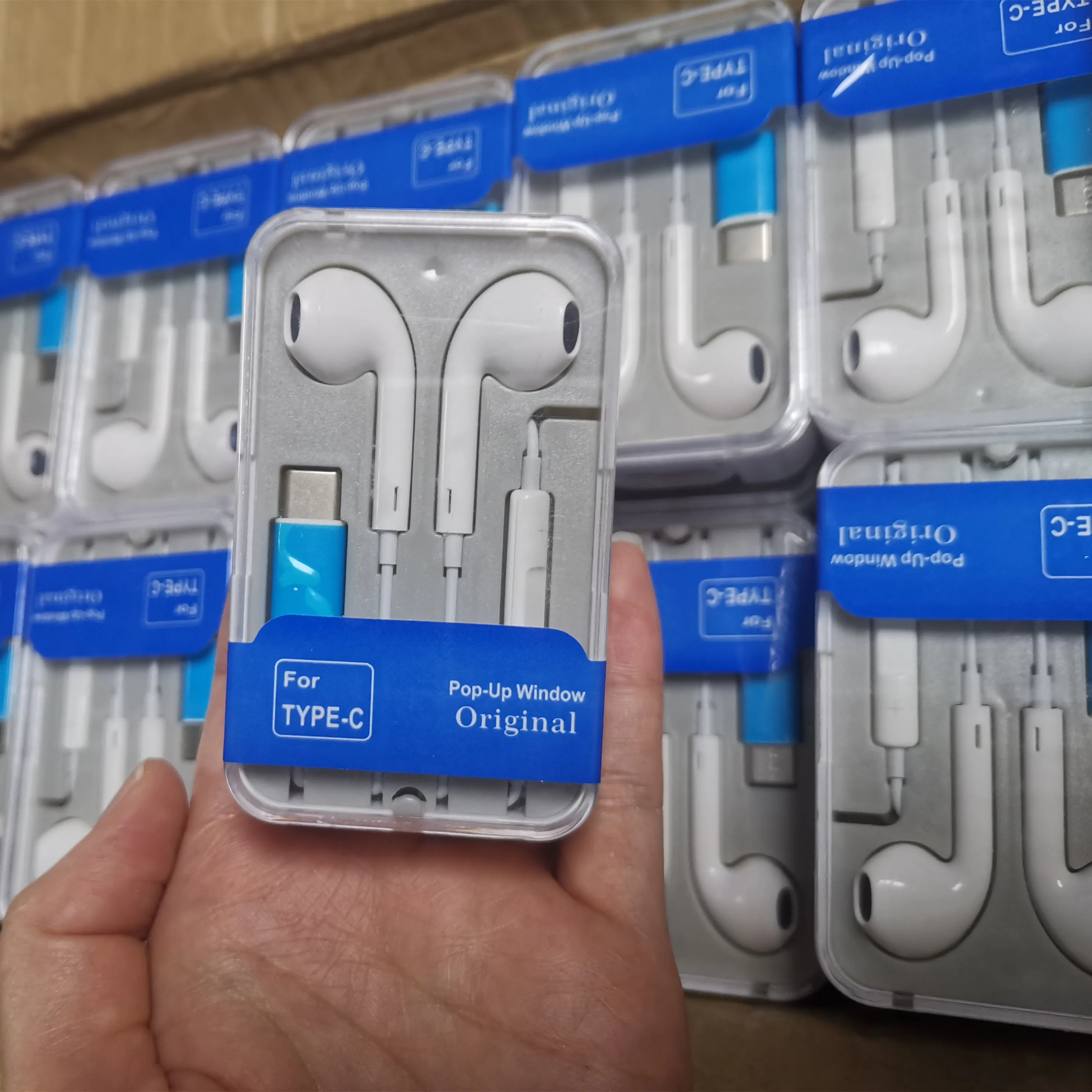 High Quality Type-C Wired Headphones for iPhone 15 Bass Boosted In-Ear Gaming Wired USB C Earphone with Mic Earbuds for Samsung