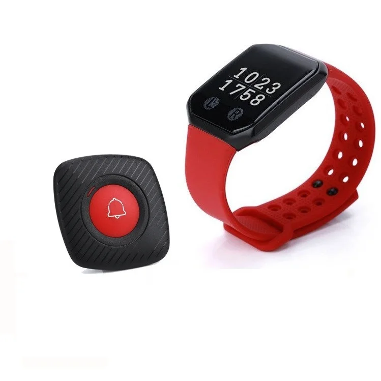 Wireless Transmitter Vibrator Waiter Wrist Watch Pager Restaurant Call Bell System