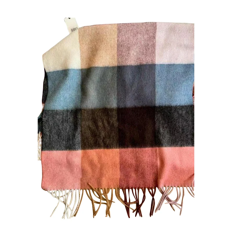 High-quality cashmere material thickened printing customized double-sided plaid cashmere scarf warm shawl