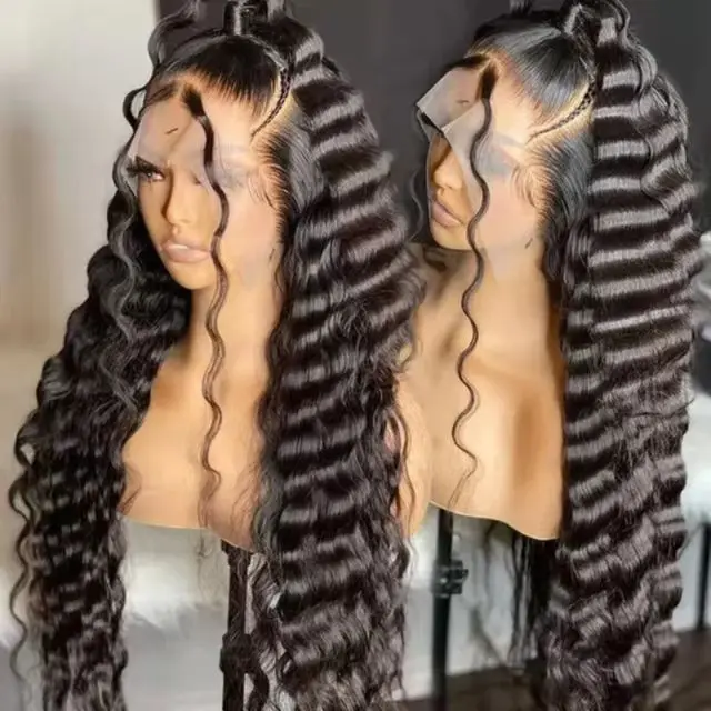 180% 13x6 Deep Wave Lace Front Wig 30in Raw Indian Loose Deep Wave Wig 40 Inch Curly Deep Wave Hd Lace Frontal Human Hair Wig