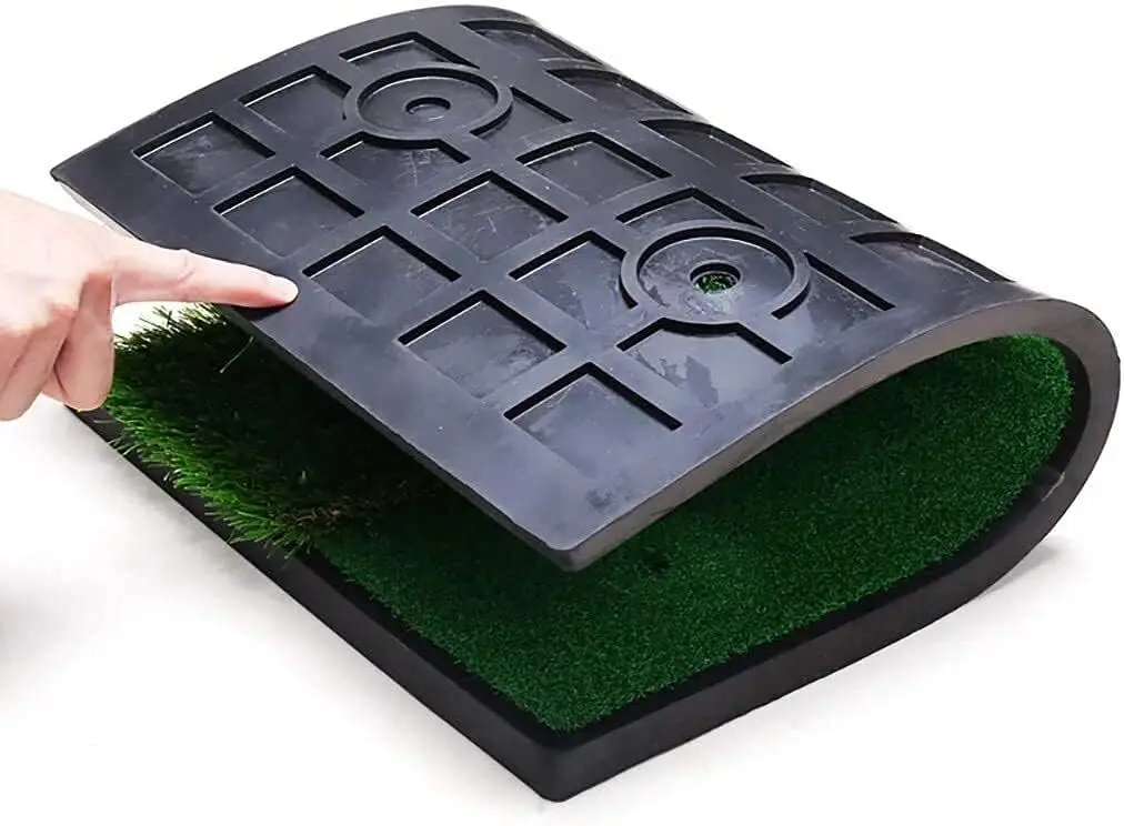 Turf Grass Swing Practice Mat Wholesale Golf Training Aids Rubber Base Short Golf Hitting Mat Putting Green Type