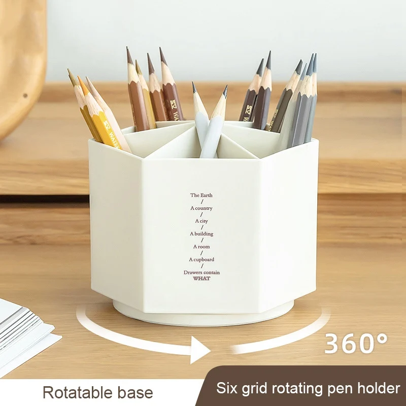 Hot Sales 360-degree Rotation Creative Pen Holder Rotating Pen Stand Office and School  Rotary Pen Holder