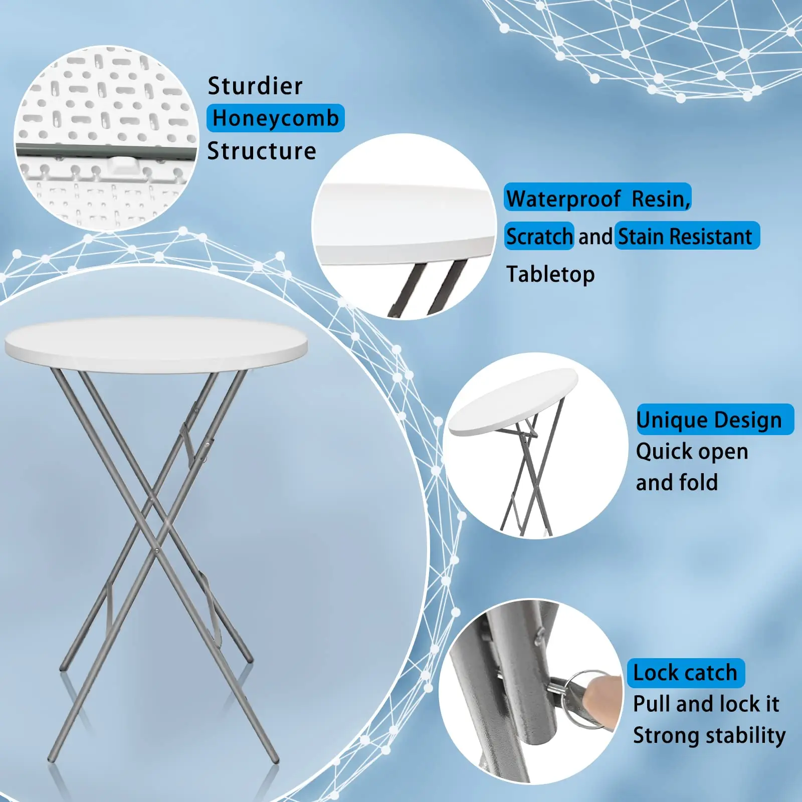Wholesale Catering Hdpe Garden White Portable Camping Round Cocktail Picnic 6Ft Rectangle Plastic Portable Folding Fold Table