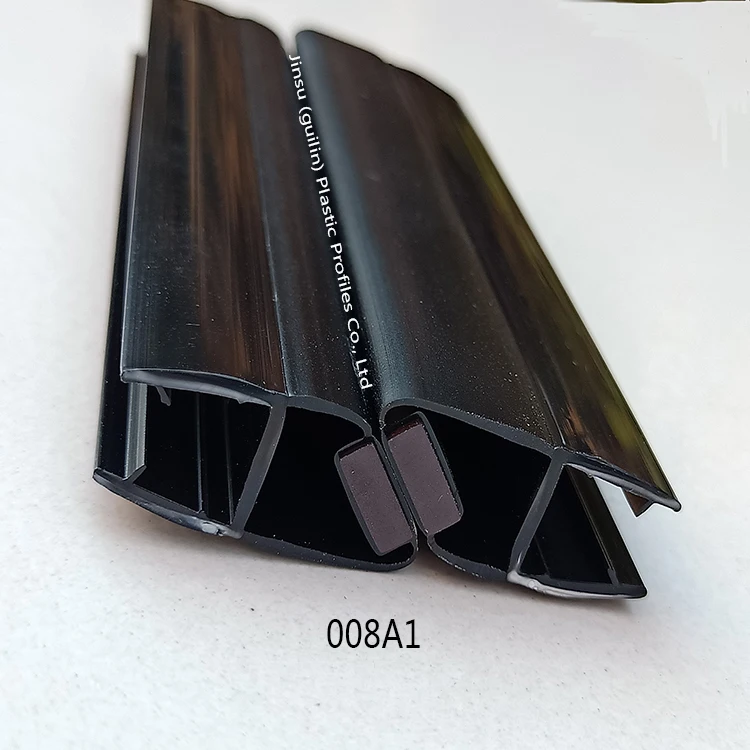Sample Free   Black 135 degree  shower door water stop seal strip  PVC rubber sealing  magnetic gasket for shower  room