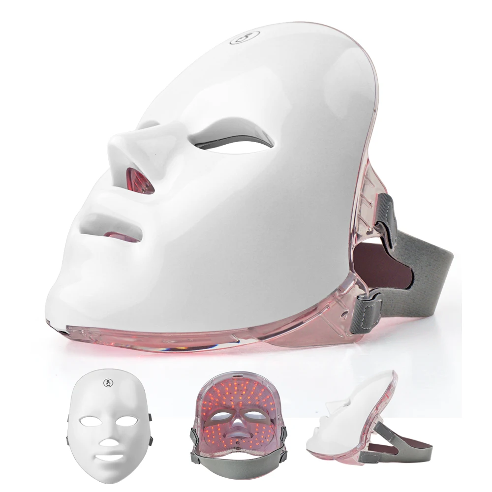 Rechargeable LED Facial Mask 7 Led Light Therapy Facial Skin Care Mask Skin Rejuvenation LED Photon Therapy Beauty Mask
