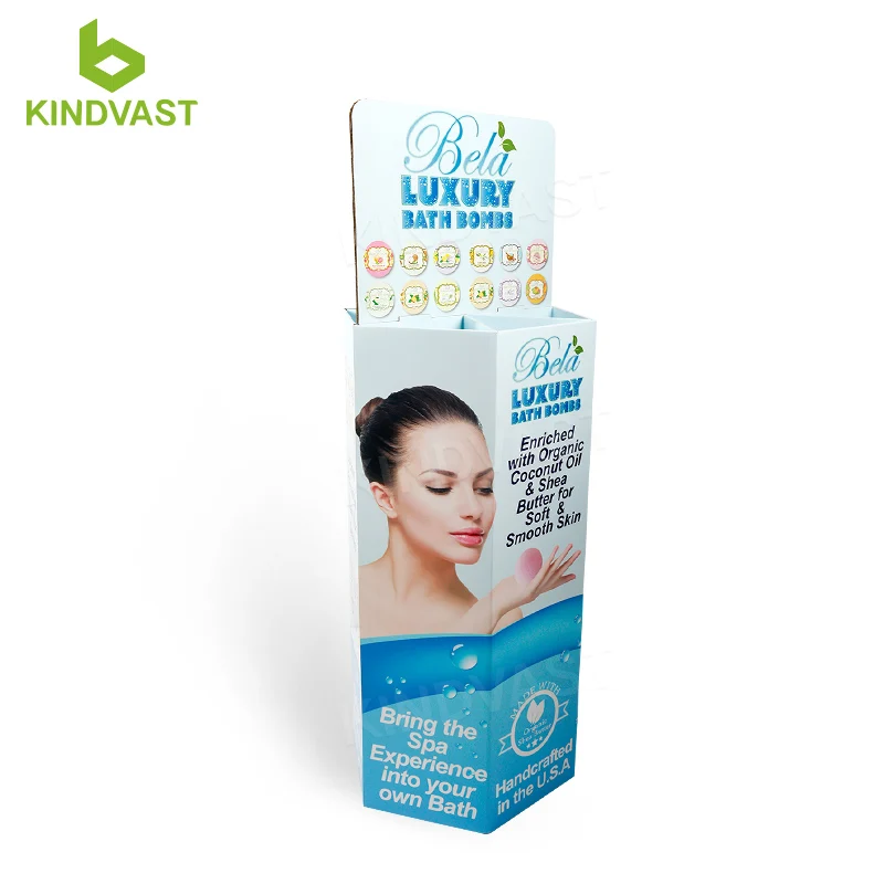 Eye Catching High Quality lipstick rack Custom Brand Printed skin care display stand Supermarket stand makeup