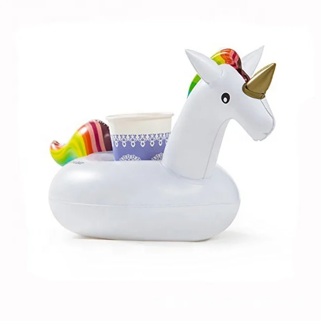 Inflatable Plastic Cup Holder Swimming Pool Party Summer Party Floating Inflatable Beer Can Drink Holder