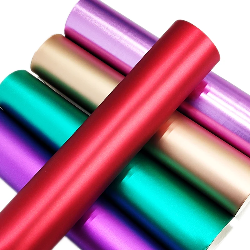 Matte Metallic TPU Coated Artificial Reflective Fabric Solid Color Decorative Synthetic Leather Material For Bags/Hats/Shoes