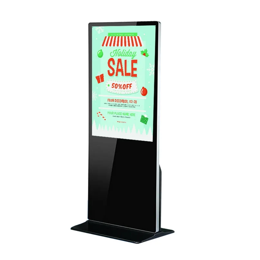 Free standing 49 inch multi functional advertising lcd display all in one pc kiosk