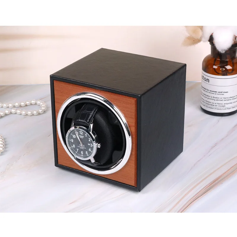 Custom Luxury Premium Walnut Single Watch Box for Automatic Watches with 3 Rotation Modes Wooden Safe Watch Winder