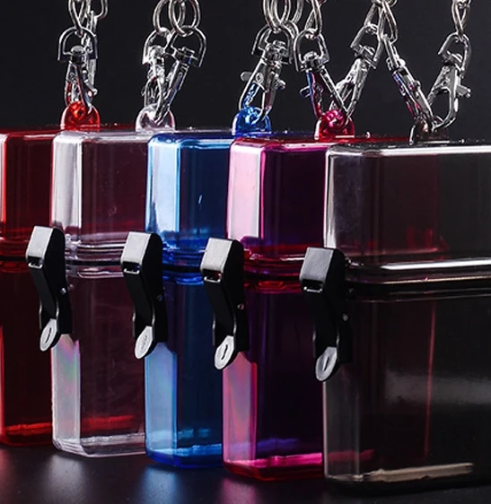WH811 Plastic Cigarette Cases With Chain Men Women Multi Color Cigarette Holders Regular Storage Flip Cover Box
