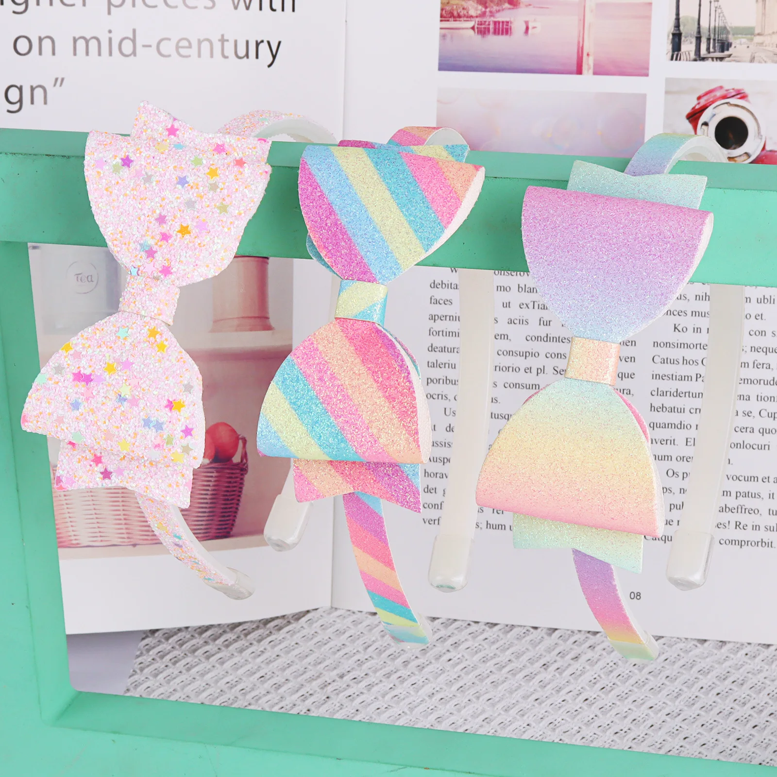 Cartoon Colorful Hairpin Large Bow Headband Cute Princess Onion Powder Hair Accessories KS008