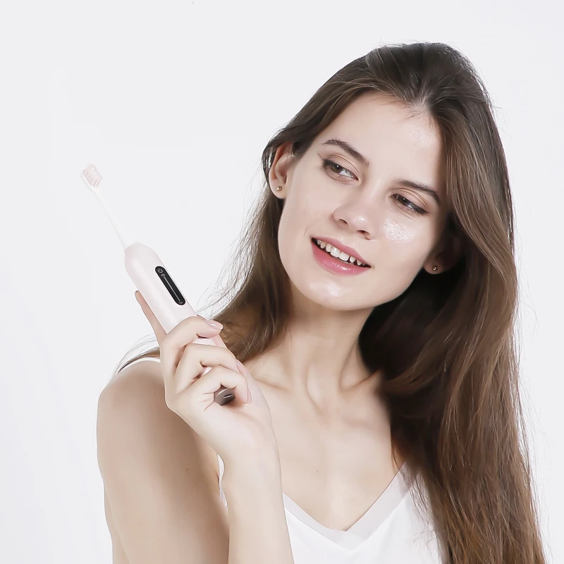 
Best waterproof IPX7 Sonic smart touch screen Silicone face clean the electric toothbrush 