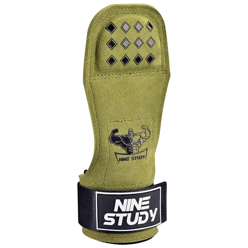 High Quality Adjustable Gymnastics Weightlifting Hand Grips Bodybuilding Wrist Palm Guard Leather Gym Gloves With Straps