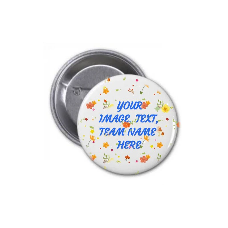 round empty material custom logo badges safe gift badge fashion lapel pin stainless iron metal badge type brooch lapel pin