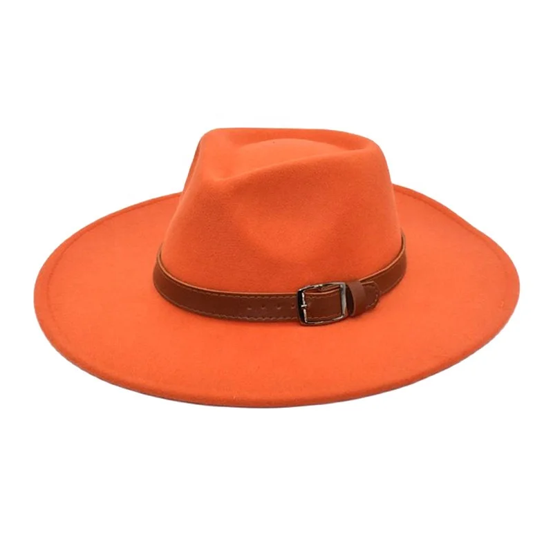 Womens Hats Classic Wide Brim Fedora Hat with Belt Buckle Felt Panama Hat Spring Autumn Winter Custom Logo Customized Daily Life