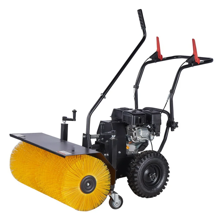 Gasoline Power Drive multifunctional  small hand push Easy to move snow removal snow broom sweeper for sale