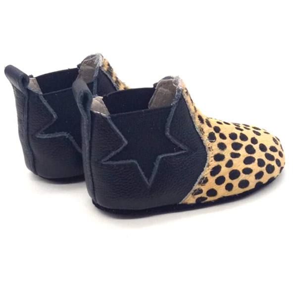 genuine leather ankle chlsea booties kids snow leopard shoes and children boots