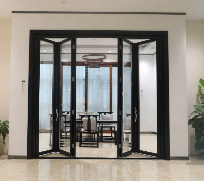 
expandable exterior vertical bi-folding doors with retractable screen china supplier 