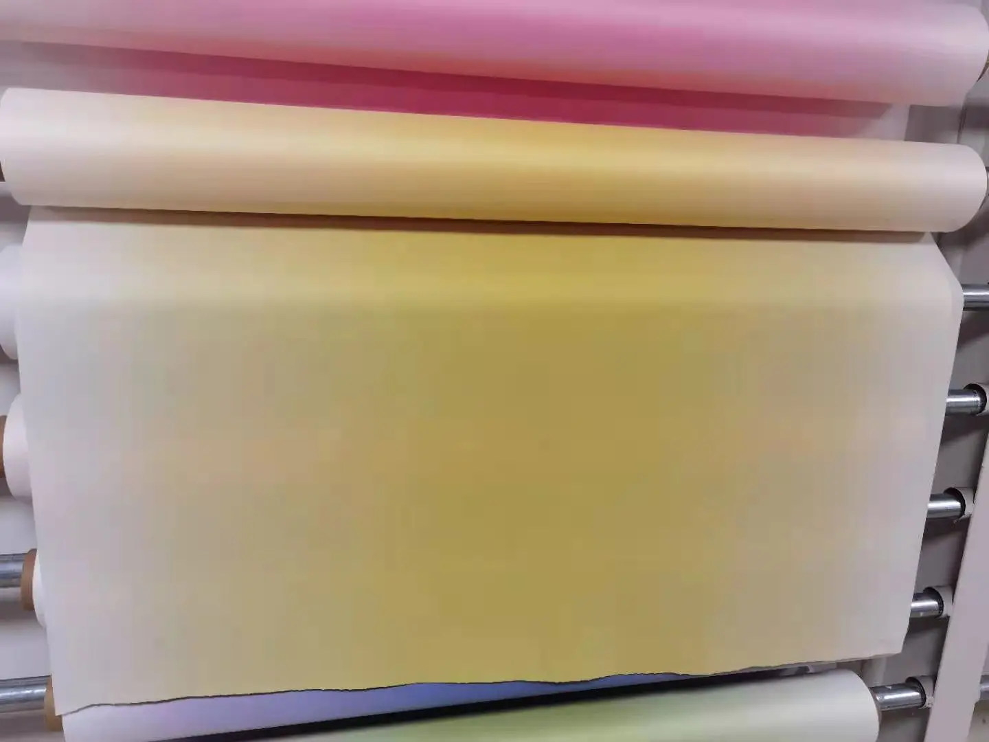 High Visibility 100% Polyester soft Pink Rainbow Color Reflective Polyester Fabric