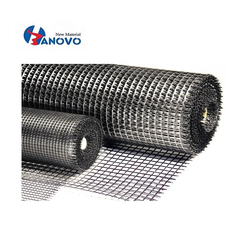 China Supplier Biaxial Fiberglass Geogrid 20-200kn/M Glass Fiber For Road Construction