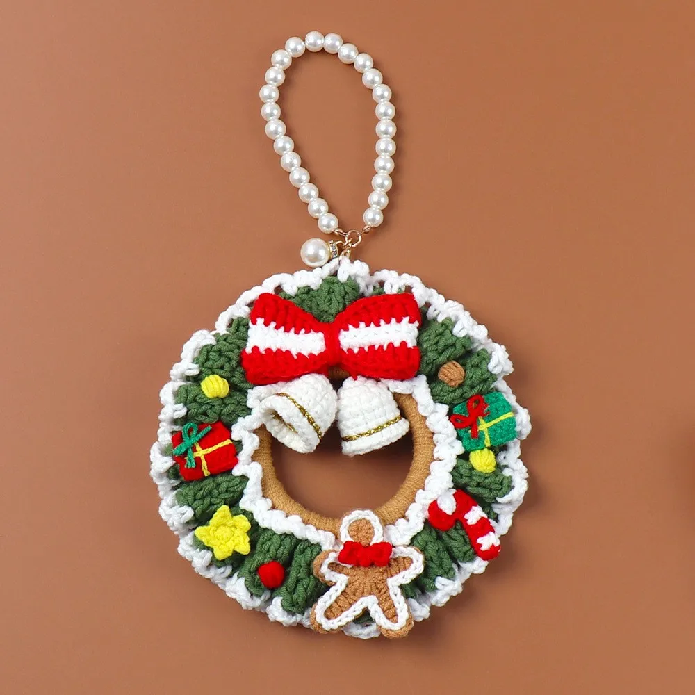 2024 Handmade Circular Flower Wreath crochet Knitted Beautiful Christmas Decoration Christmas Gift