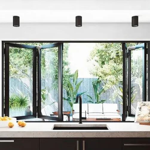 Balcony Glazing Folding Invisible Frameless Double Glass Aluminum Folding Window