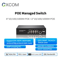 10/100/1000mbps CCTV System L2 Managed Network Switch 8 16 24 48 port Gigabit PoE Switch with SFP Port
