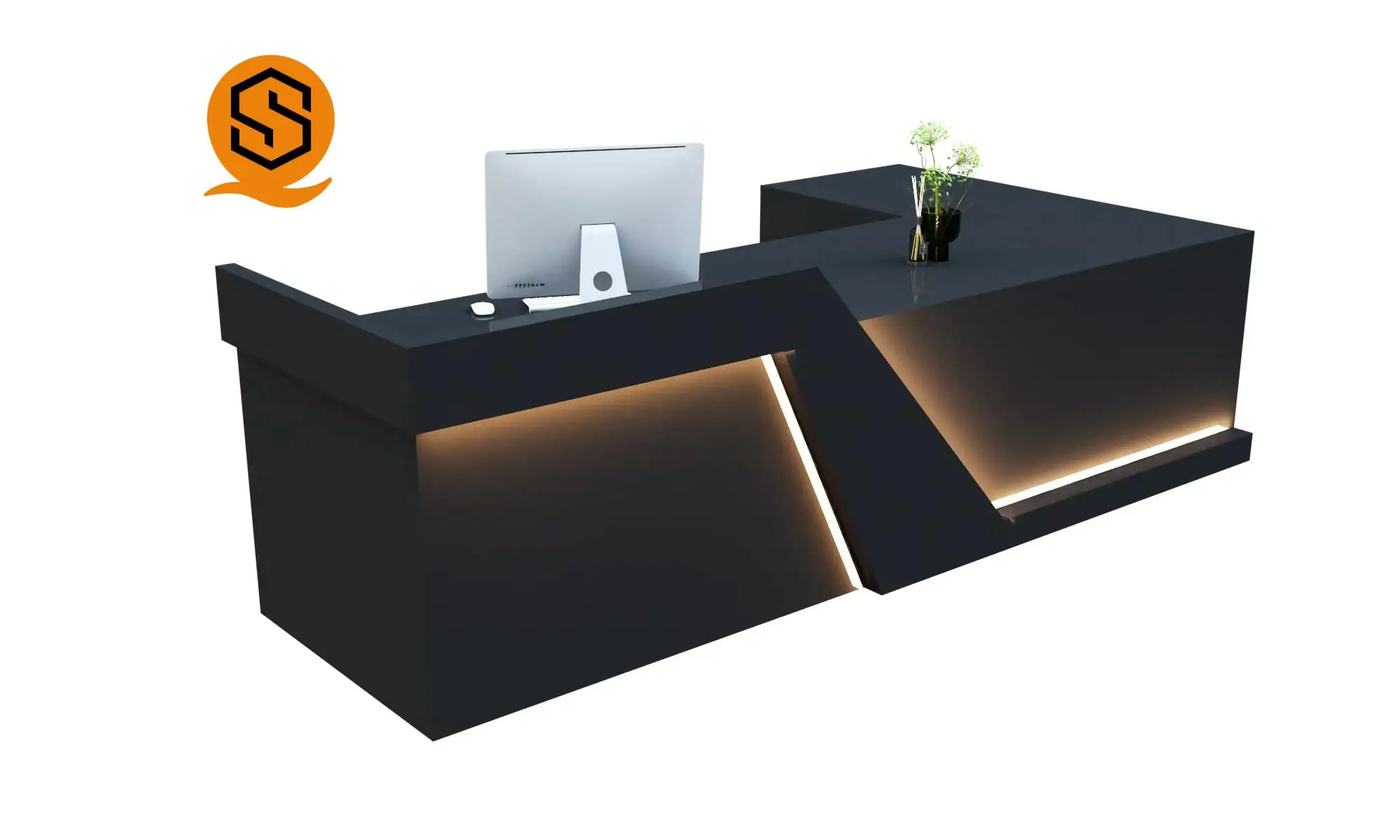 2024 New Hot High Quality Custom Material Shape Size Office Reception Desk Counter Modern Reception Desk