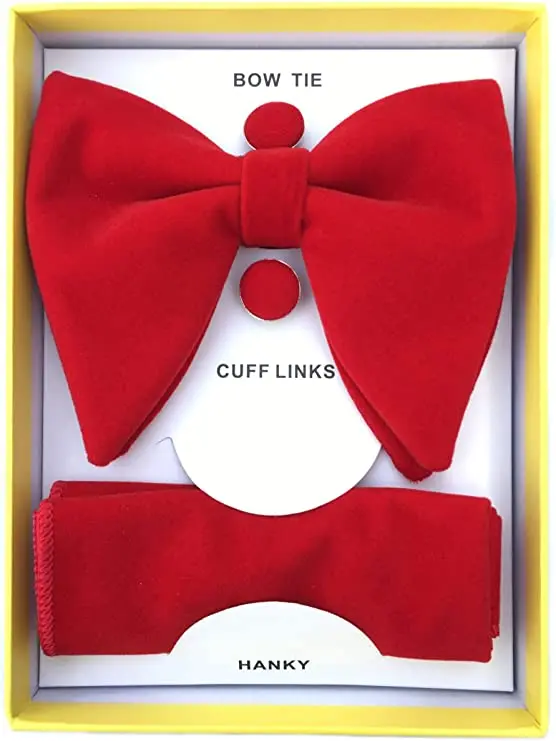 Мужской Бархатный комплект большого размера с галстуком-бабочкой и носовым платком