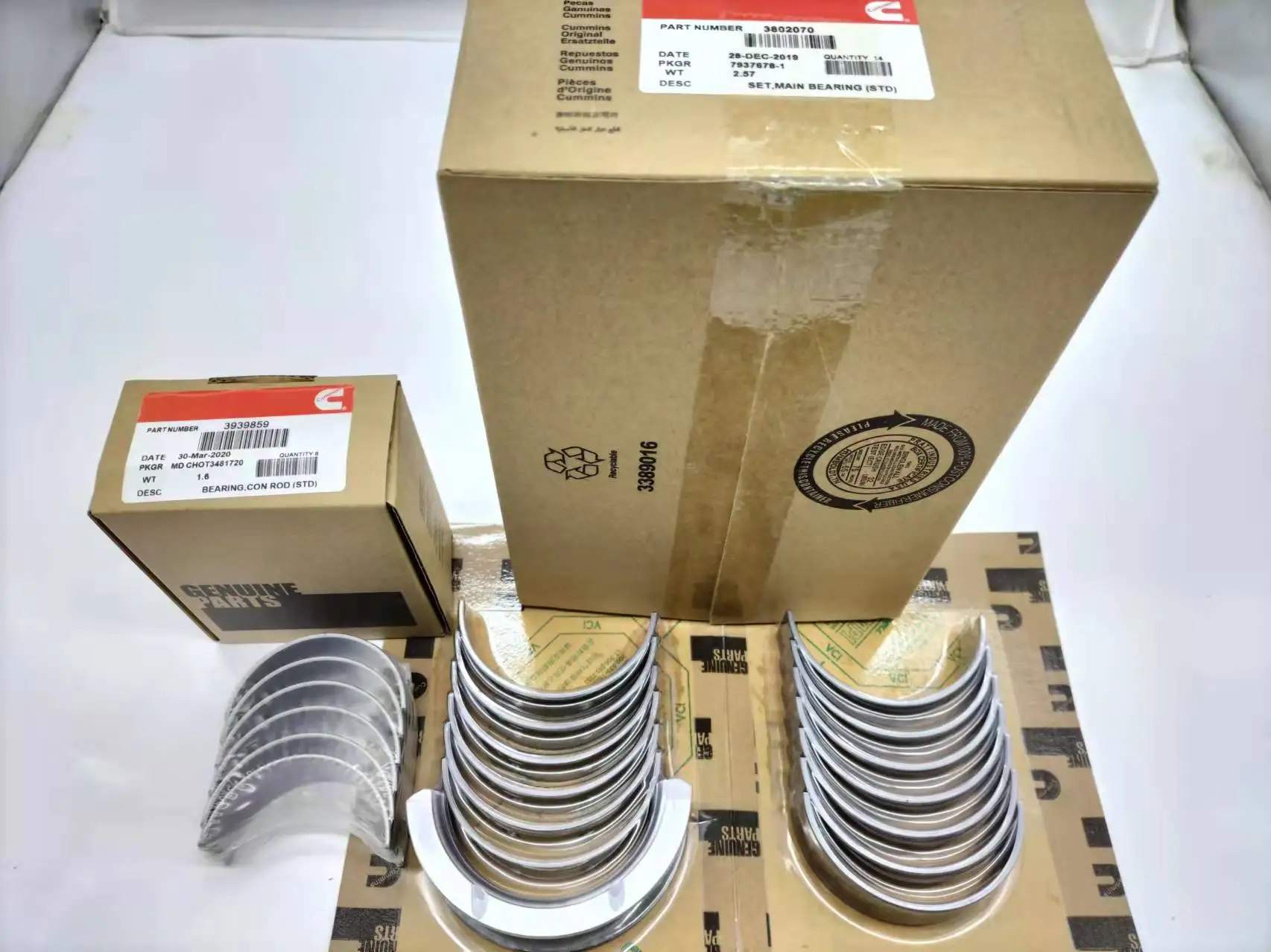 Engine Spare Parts Main Bearing 3802070 7937678  6D102 Connecting Rod Bearing 3939859 3481720 6D102 6BT