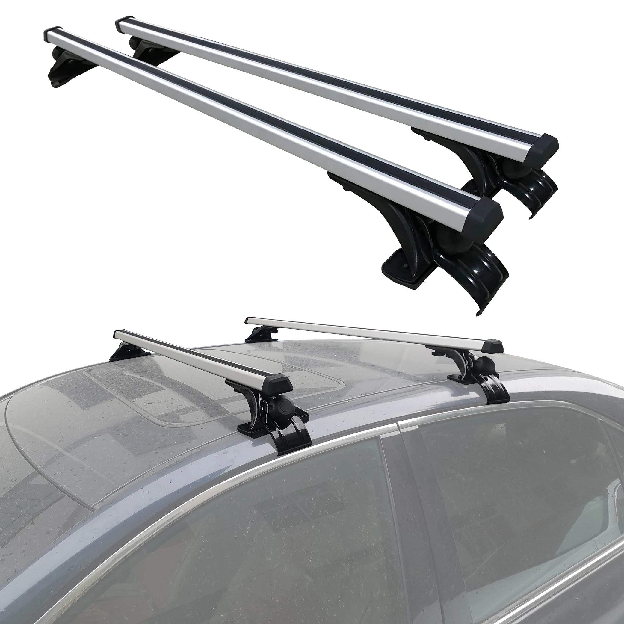 YUHANG High quality aluminum alloy universal roof rack luggage rack cross bar with 3 hooks